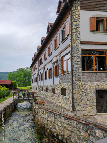 Housing in Otocac on the Gacka River in Croatia, not far from Plitvice Lakes