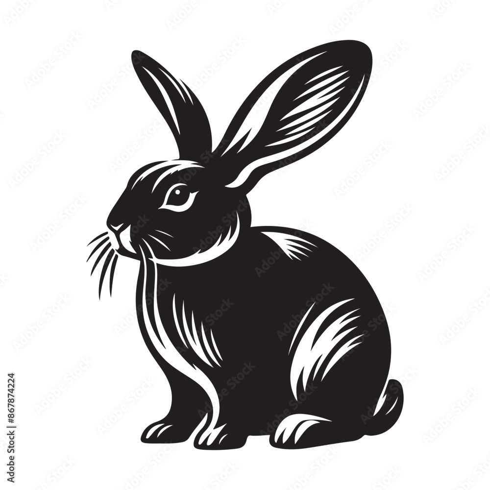 Rabbit vector silhouette Rabbit vector silhouette