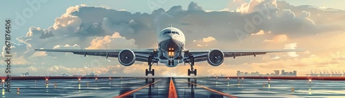 A cargo plane loaded with medical supplies taking off on a humanitarian mission, showcasing the critical role of air freight