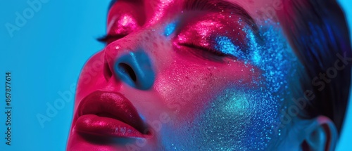 Harness the power of cybernetic cosmetics, where selfcare and digital inventiveness harmonize, providing copy space to convey your unique brand