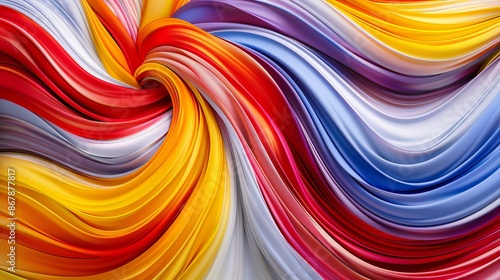 abstract colorful background with smooth lines of different colors. 3d rendering
