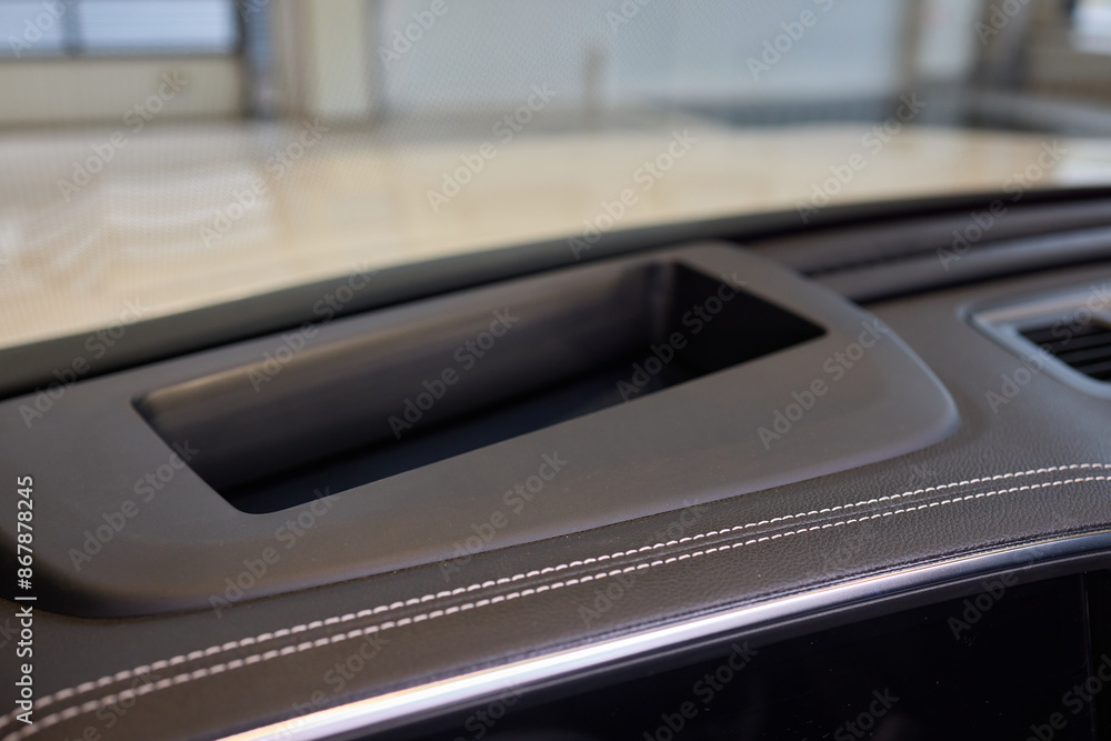 Explore the intricate details of an automobiles dashboard design and console features Projection on the Windshield Explore the intricate details of an automobiles dashboard design and console features Projection on the Windshield