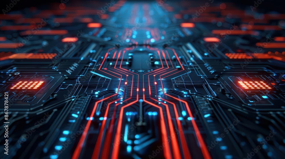 Navigate the cybernetic realm of business, where connectivity and strategy drive success, leaving space for your message to thrive with copy space Navigate the cybernetic realm of business, where connectivity and strategy drive success, leaving space for your message to thrive with copy space