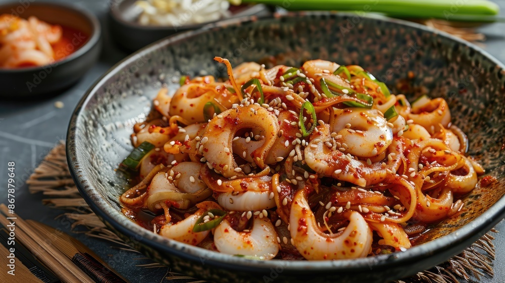 Traditional Korean Dish Young Squids with Nuts Traditional Korean Dish Young Squids with Nuts