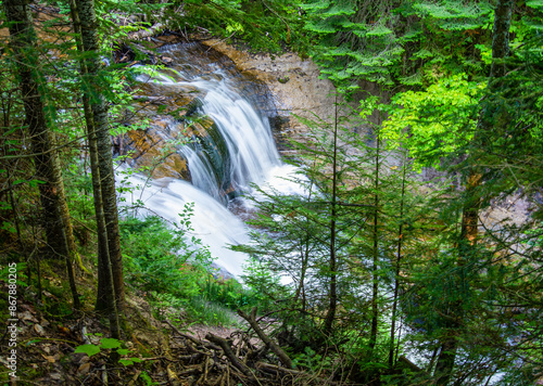 beautiful Sable Falls in Northern Michigan Forest