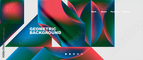 Colorful gradients with abstract geometric shapes. Vector Illustration For Wallpaper, Banner, Background, Card, Book Illustration, landing page