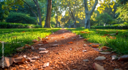 A Sunny Path Through a Lush Green Forest