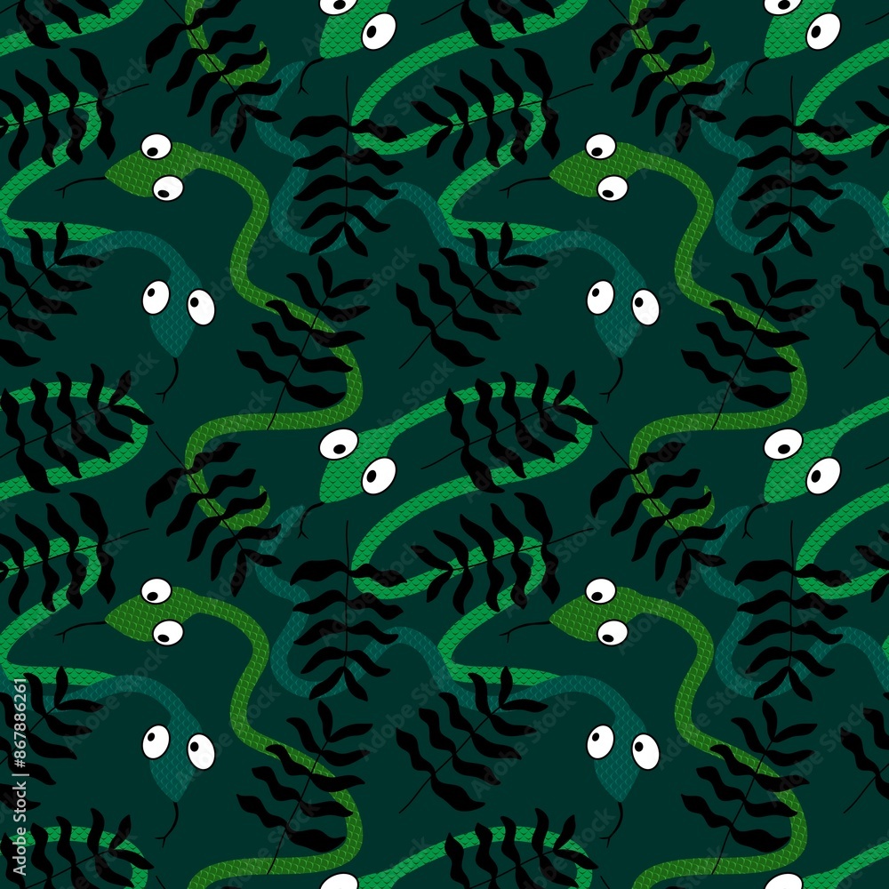 Cartoon animals seamless snake pattern for wrapping and kids new 2025 year Cartoon animals seamless snake pattern for wrapping and kids new 2025 year