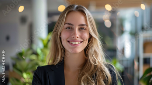 Professional Corporate Business Smiling Woman Medium shot Stock Images