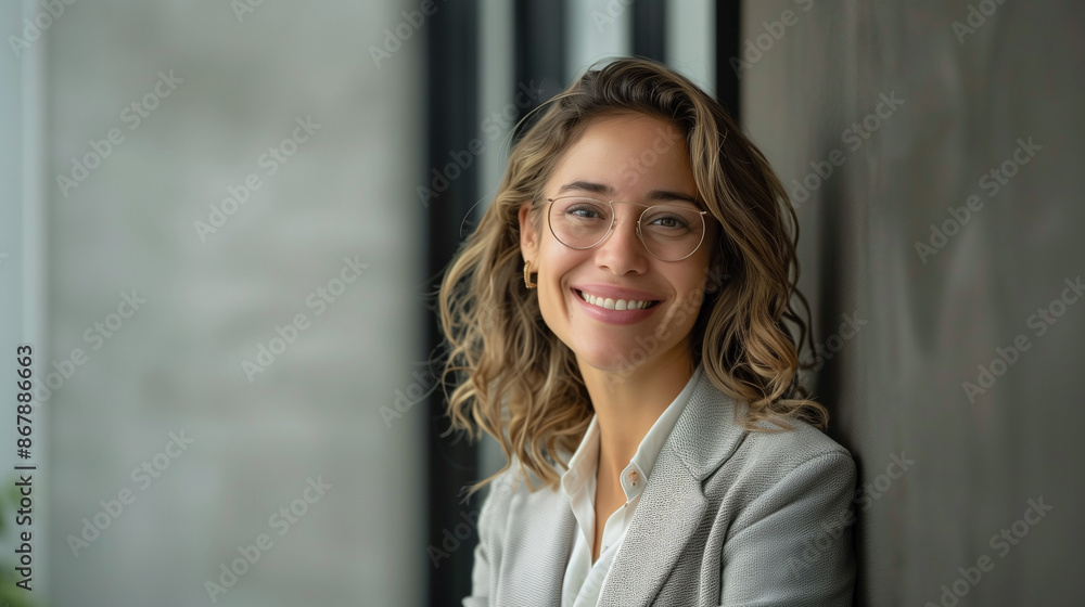 Fototapeta premium Professional Corporate Business Smiling Woman Medium shot Stock Images