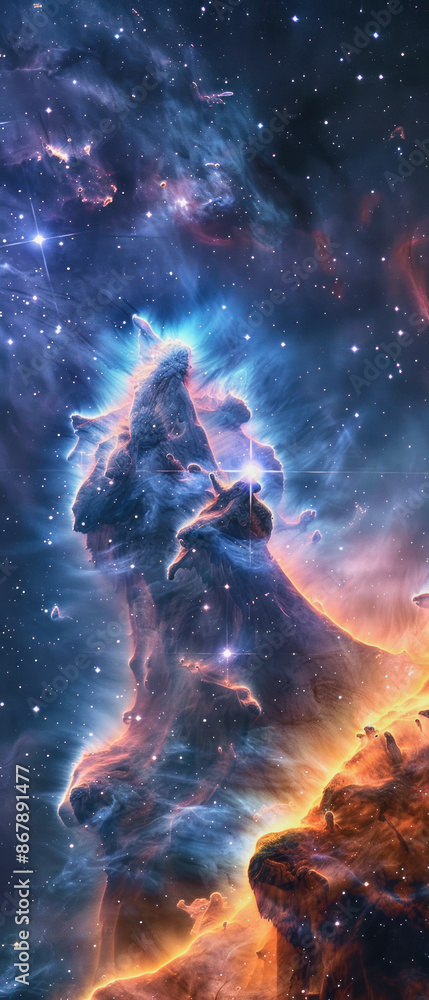 Image background with colorful space nebula and stars in space Image background with colorful space nebula and stars in space