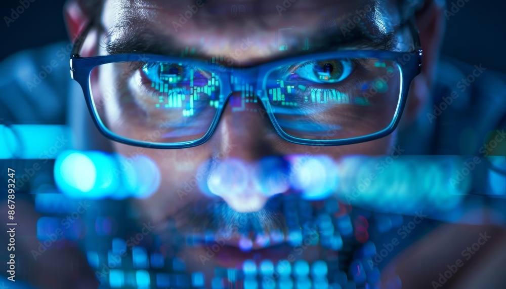 Hacker, Cyberspace, Cyber Security, Digital World, Close-Up Eye Hacker, Cyberspace, Cyber Security, Digital World, Close-Up Eye