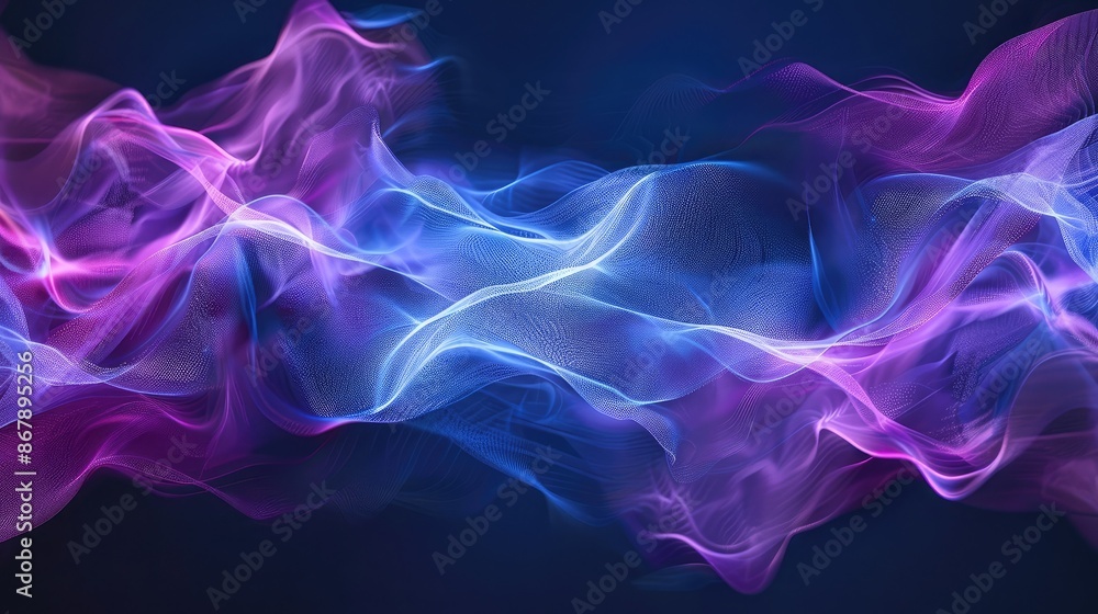 Dynamic waveforms in blue and purple, symbolizing audio and voice communication. Dynamic waveforms in blue and purple, symbolizing audio and voice communication.