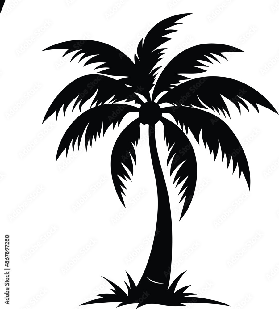 Coconut tree silhouette vector art Coconut tree silhouette vector art