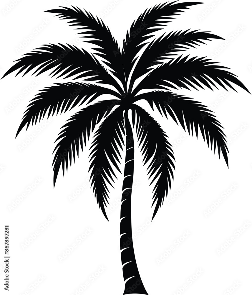 Coconut tree silhouette vector art Coconut tree silhouette vector art