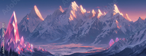 sunset in the mountains
