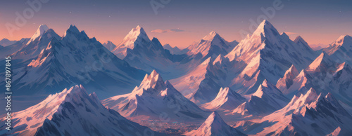 sunset in the mountains