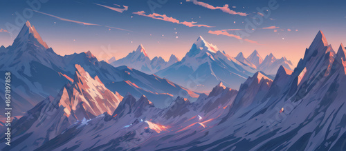 sunset in the mountains