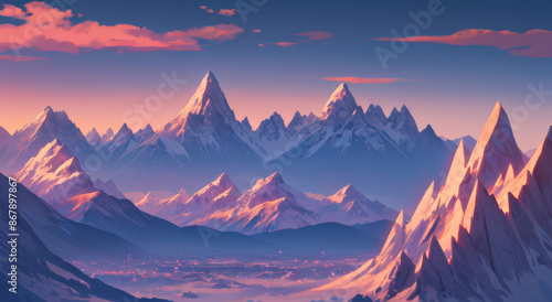 sunset in the mountains