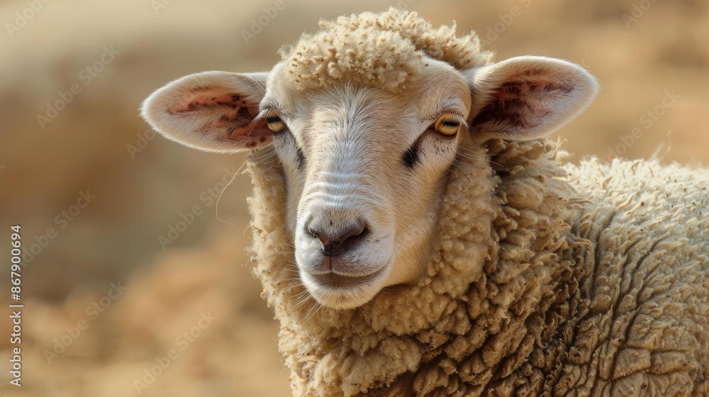 Fototapeta premium Sheep s head in close up view Jordan