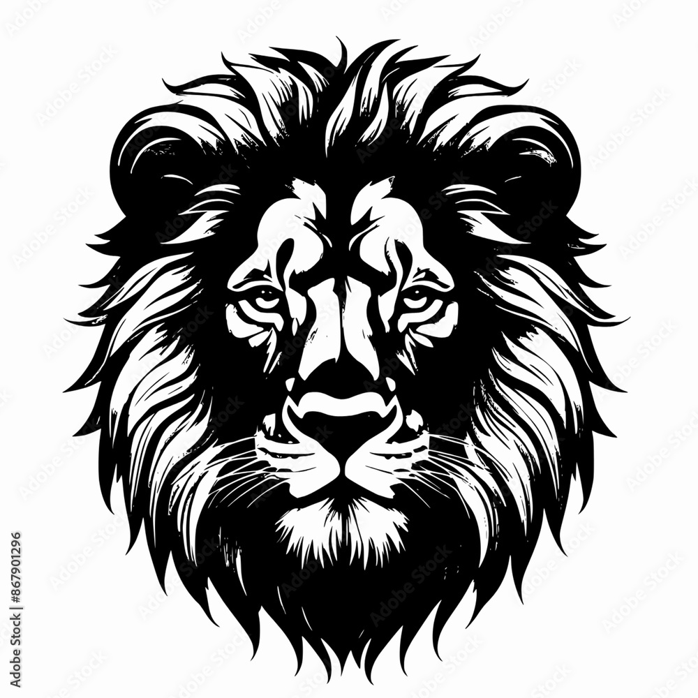 Obraz premium Lion face head vector illustration design isolated on white background