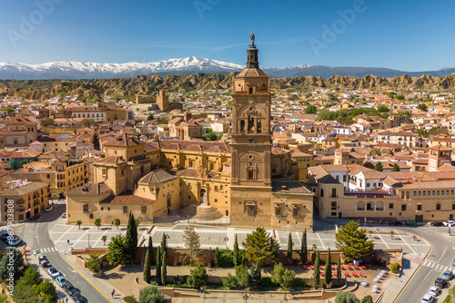 Obraz na płótnie Aerial view of Guadix Cathedral in Guadix, province of Granada, Andalusia, Spain w salonie