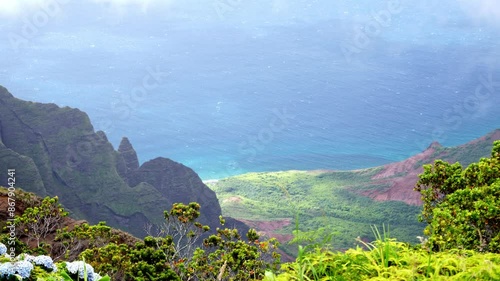Scenic Beauty: At Kalalau Lookout of the Napali Coast in Kauai, Hawaii