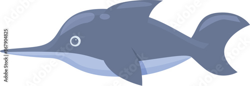 Swordfish swimming cartoon sea life illustration