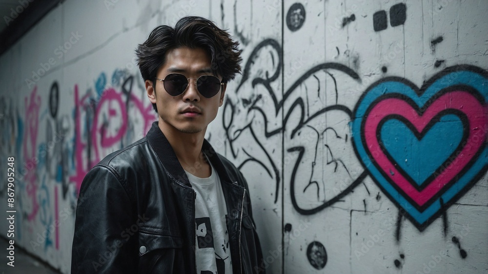 Obraz premium A man wearing a black jacket