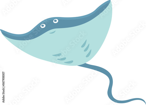 Friendly stingray swimming along happily in its natural habitat