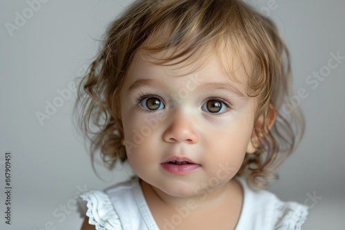 one and a half year old child portrait Generative AI