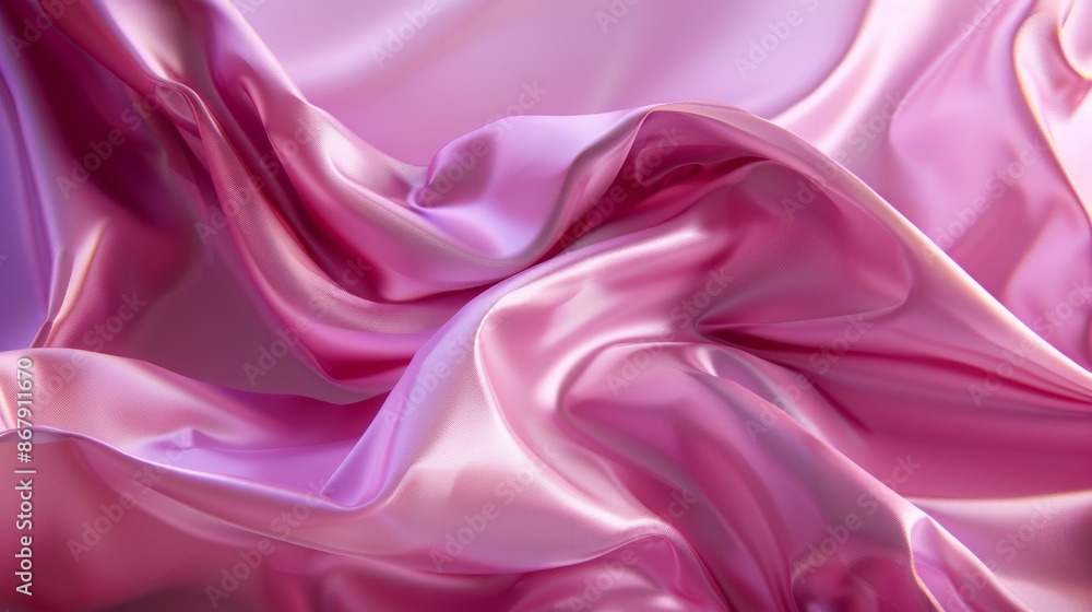 Obraz premium Soft background with flowing cloth for product presentation. Luxury 3D render advertisement, perfect for event jewelry mockup and copy space.