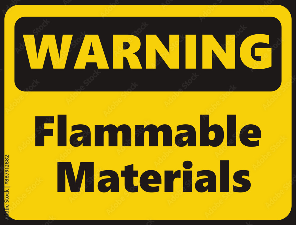 Warning Flammable Materials safety signage in vector illustration Warning Flammable Materials safety signage in vector illustration