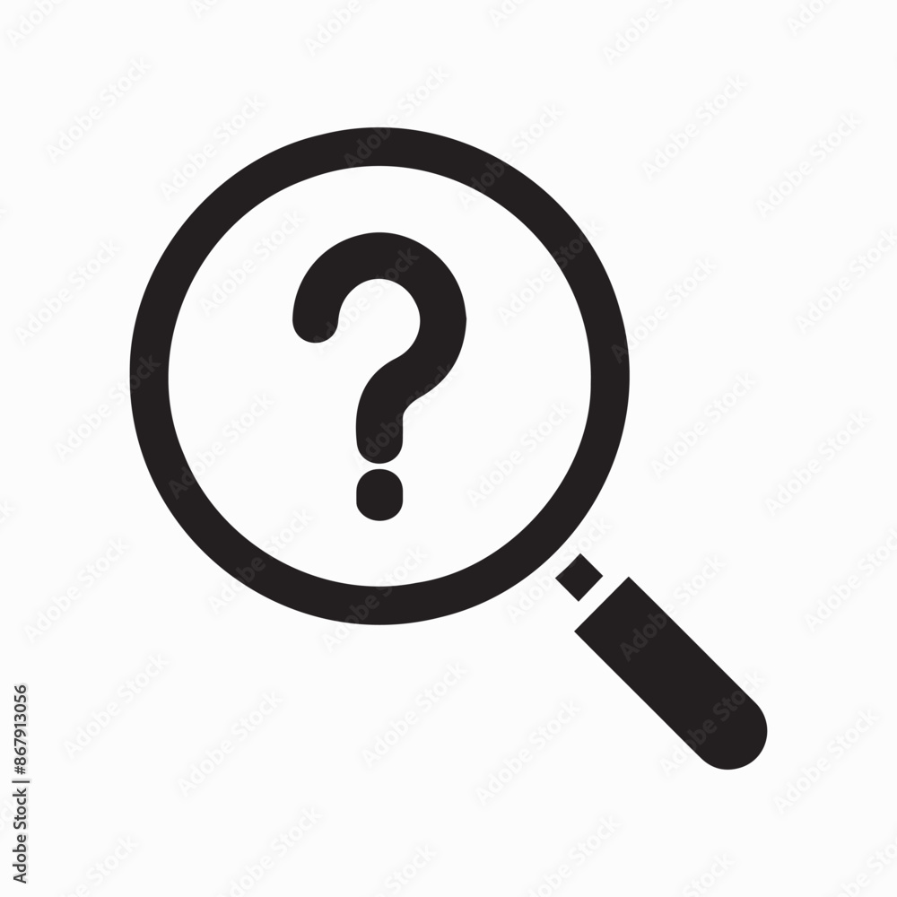 magnifying glass with question mark icon vector magnifying glass with question mark icon vector