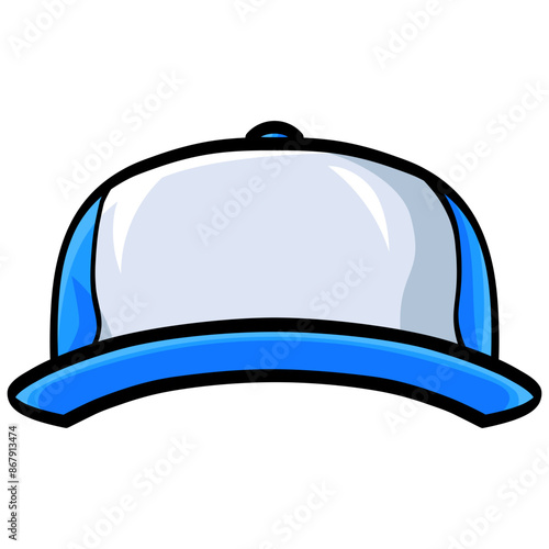 Trucker Hat Blue White Baseball Cap Vector Illustration Design
