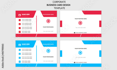 modern creative minimal clean corporate business card design template with multiple color variation