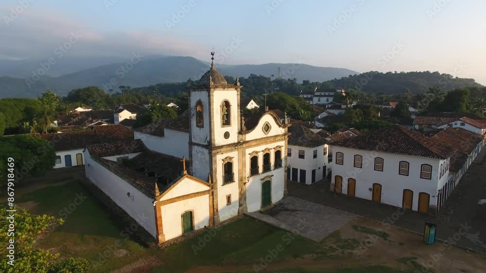 Aerial view of São Francisco Church, in the historic center of Paraty, Rio de Janeiro, Brazil Aerial view of São Francisco Church, in the historic center of Paraty, Rio de Janeiro, Brazil