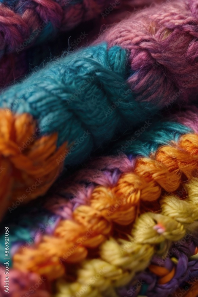 close up of a colorful crochet blanket close up of a colorful crochet blanket