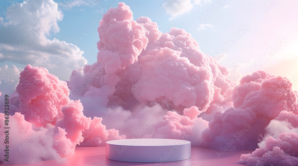 Background podium pink 3d product sky platform display cloud pastel scene render stand. Pink podium stage minimal abstract background beauty dreamy space studio pedestal smoke showcase geometric white Background podium pink 3d product sky platform display cloud pastel scene render stand. Pink podium stage minimal abstract background beauty dreamy space studio pedestal smoke showcase geometric white
