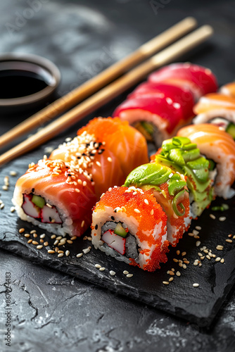 Delicious sushi rolls