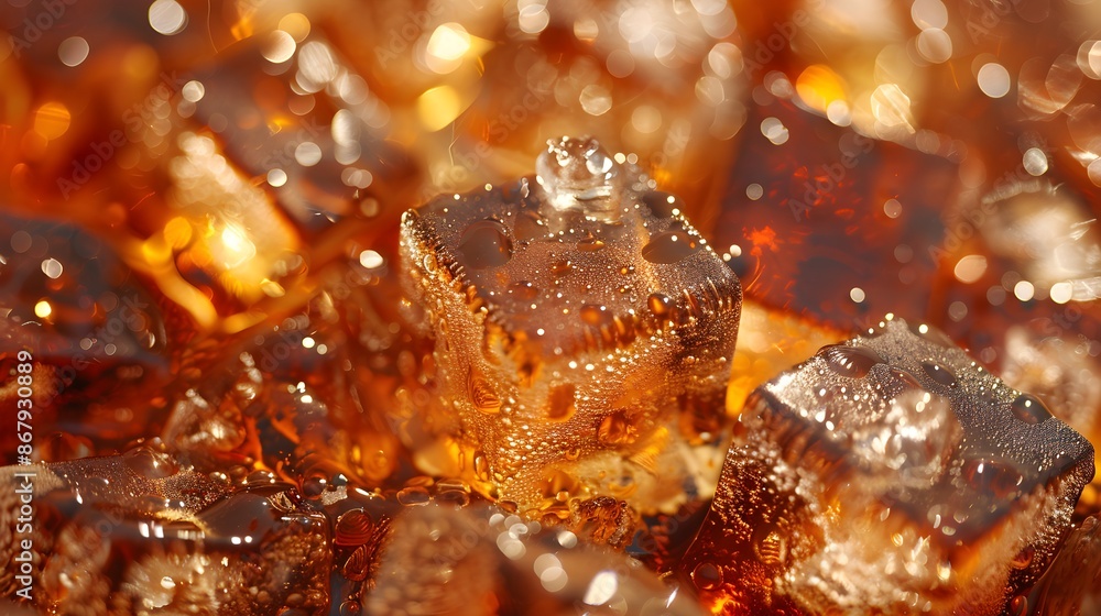 Ice cubes in carbonated drink Ice cubes in carbonated drink