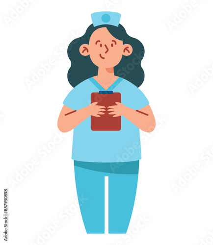 nurse woman holding a clipboard