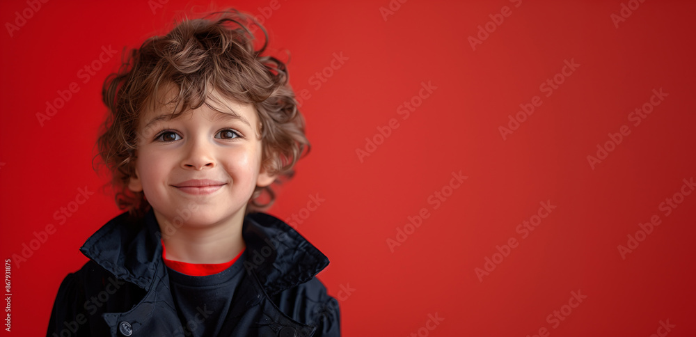 Hispanic Boy Smiling Dressed as a Vampire, Halloween Costume, Solid Red Background with Copy Space. Hispanic Boy Smiling Dressed as a Vampire, Halloween Costume, Solid Red Background with Copy Space.
