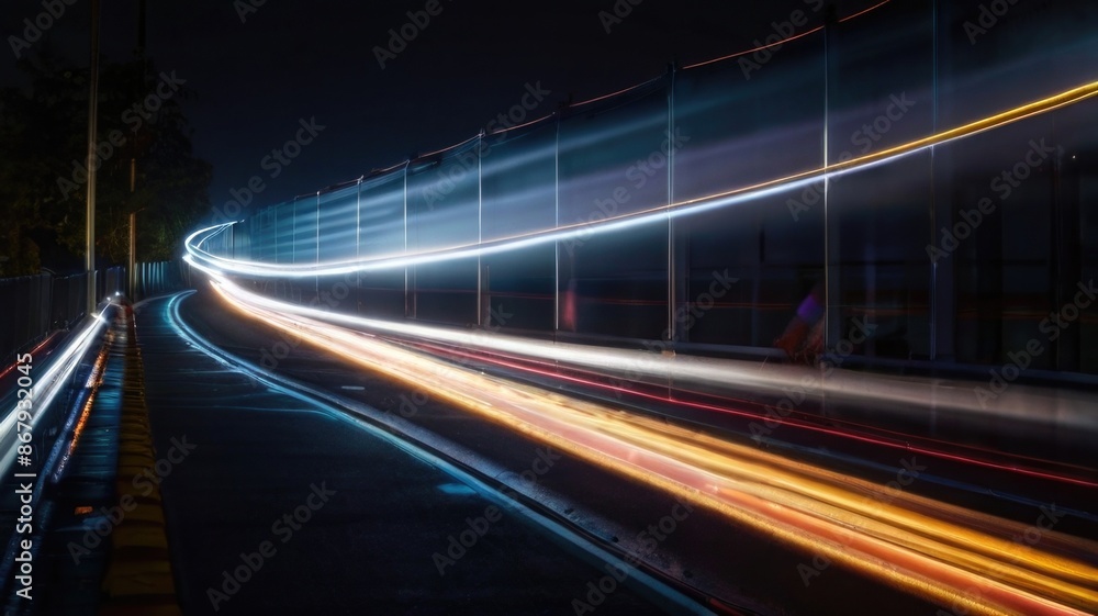 long exposure of traffic lights on a highway at night long exposure of traffic lights on a highway at night