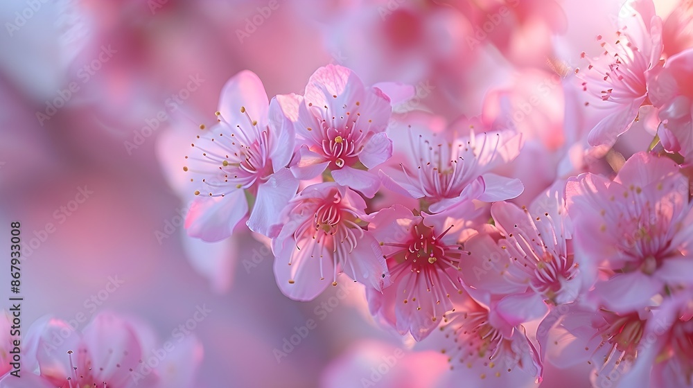 Macro Shot of Kawazu Cherry Blossoms Macro Shot of Kawazu Cherry Blossoms