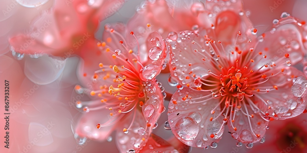 Macro Shot of Kawazu Cherry Blossoms Macro Shot of Kawazu Cherry Blossoms