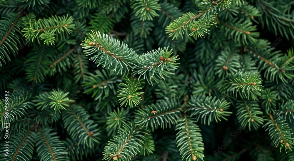 Close Up of Green Fir Tree Branches in Sunlight Close Up of Green Fir Tree Branches in Sunlight