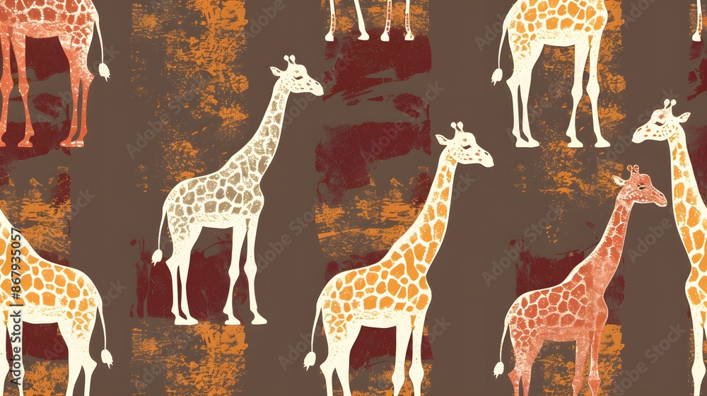 Obraz premium Seamless colorful giraffe pattern. Vector image