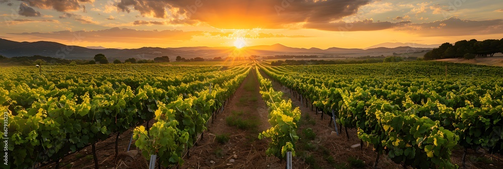Vineyards in the Southern French region of Languedoc during a summer evening Vineyards in the Southern French region of Languedoc during a summer evening