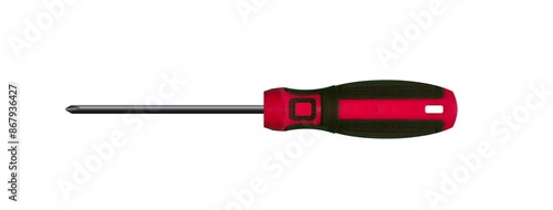 Foto Side view of a large cross-head screwdriver - on isolated transparent background